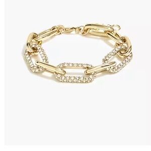 J. Crew Factory Gold Crystal Pavé Link Bracelet